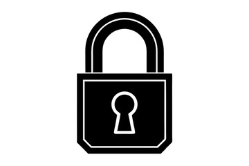 Wall Mural - a basic  padlock silhouette icon vector