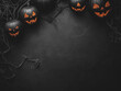 © Ninna Rodrigues - Halloween background with black pumpkin