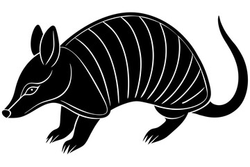 Wall Mural - armadillo silhouette vector illustration  white background