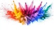 © Nathan - A vibrant explosion of colorful powders creating a dynamic and artistic effect on a white background.