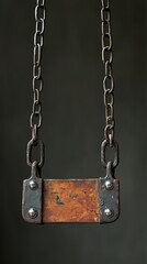 Canvas Print - Rusty Chain and Wooden Plank - Industrial Architecture Detail