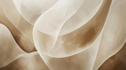 Canvas Print - Soft Abstract Waves in Earthy Tones