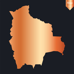 Abstract - High Detailed Copper Map of Bolivia. Vector illustration eps10.	
