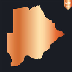 Abstract - High Detailed Copper Map of Botswana. Vector illustration eps10.	
