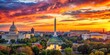 © Man888 - Beautiful panoramic view of the iconic skyline of Washington D.C. during a vibrant sunset glow