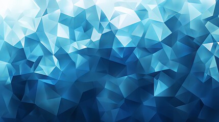 A cool blue picture with triangles arranged like a mosaic. It's like a modern, artistic background.