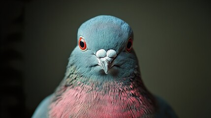 Wall Mural - Close-Up Portrait of a Pigeon with Intense Gaze