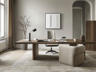 Poster - Modern Minimalist Office Space with Elegant Design