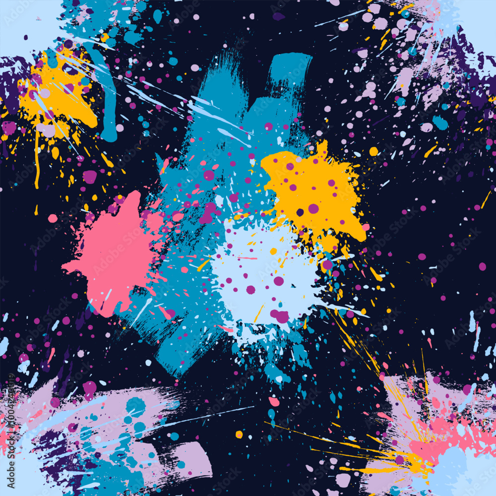 Seamless pattern Spray paint. Vector color splash. Grunge ink texture ...