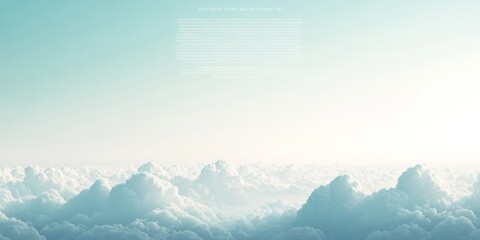 [A dreamy cloud-themed poster with soft typography in pale blues and whites], featuring fluffy, ethereal text on a gradient sky background, high resolution,