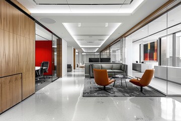 Poster - Modern Office Interior with Comfortable Seating Area