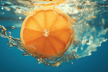 Canvas Print - Grapefruit underwater orange food.