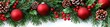 © typepng - A festive garland made of snowberries, green twigs of Christmas trees, and red decorations isolated on white
