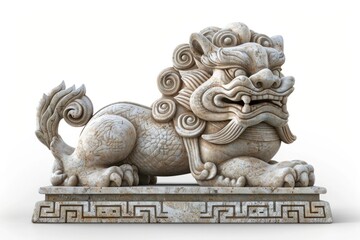 Poster - Stone chinese singha statue sculpture art.