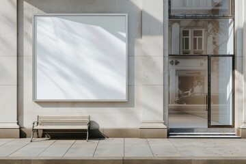 Poster - Contemporary shop front window floor transportation.