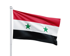 Wall Mural - Syria national flag on white background.