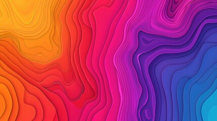 Canvas Print - vibrant topographic contours, a dynamic background of colorful topographic lines showcasing gradient