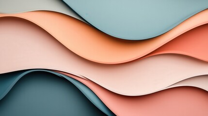 Wall Mural - dynamic curves in muted hues, a captivating abstract design that embodies elegance through flowing s