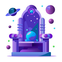 Wall Mural - A flat style icon of alien throne 