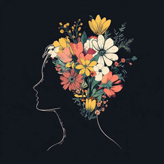 Wall Mural - bouquet of flowers head