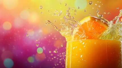 Wall Mural - Refreshing Splash of Fresh Juice in Motion