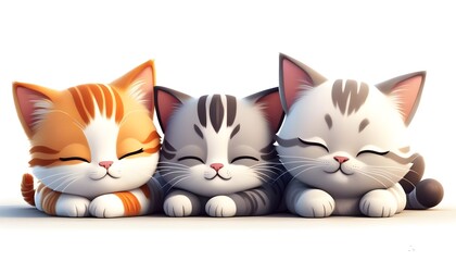 Wall Mural - Adorable kitten peacefully snoozing in a cozy spot