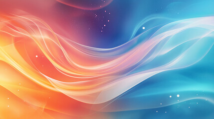 Vibrant Abstract Waves in Orange and Blue