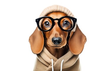 Canvas Print - Glasses puppy portrait mammal.