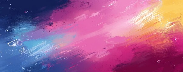 Poster - Vibrant colors and brush strokes in an abstract background, modern art design