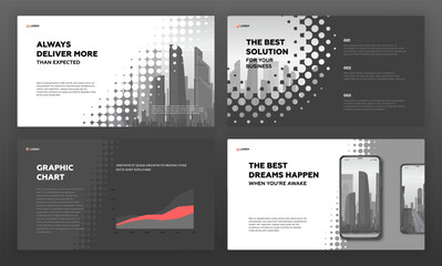 Wall Mural - business presentation template set. use for presentation background, brochure design, website slider