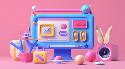 Wall Mural - Prototype Icon Web Design 3D