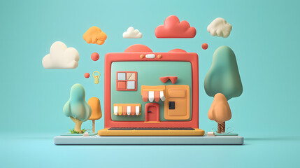Wall Mural - Responsive Design Icon Web Design 3D