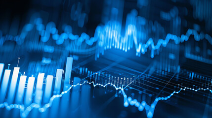 Wall Mural - Stock market financial trading analysis growth