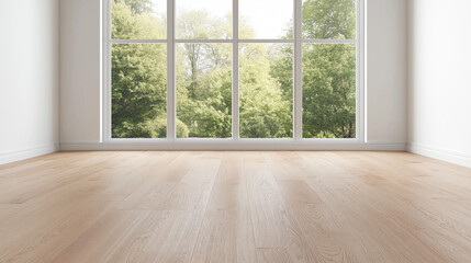 Wall Mural - Wooden floor room, simple, warm color, simple, wood pattern floor.