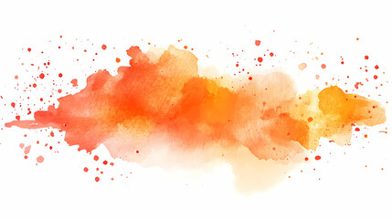 Wall Mural - Abstract orange watercolor splash isolated on white background. hand drawn watercolor spot for logo or text. Watercolor Splash. Illustration