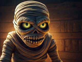 Wall Mural - Spooky Cartoon Mummy