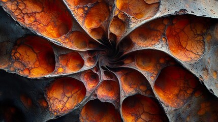 Wall Mural - abstract rock formation with spiral pattern