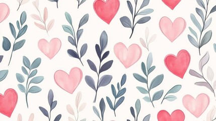 Wall Mural - Valentine vibe pattern graphic in 4K. Love and compassion. Heart and flowers.