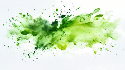 Wall Mural - Beautiful abstract green watercolor hand painted splashes on white background, brush textures for logo.perfect stroke design for headline. high quality illustration. Watercolor Splash. Illustration