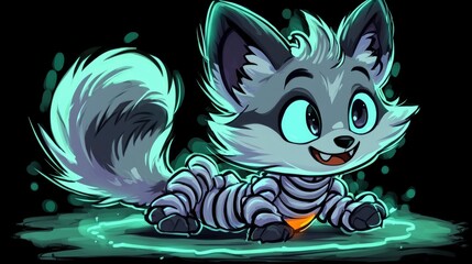 Sticker - Cute Cartoon Mummy Fox