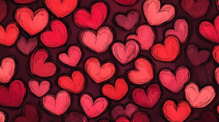 Wall Mural - Heart pattern graphic in 4K. Love and compassion. Valentine vibe.