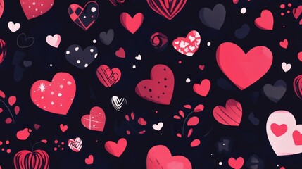 Wall Mural - Heart pattern graphic in 4K. Love and compassion. Valentine vibe.