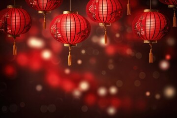 Canvas Print - Chinese New Year style of lantern backgrounds festival lighting.