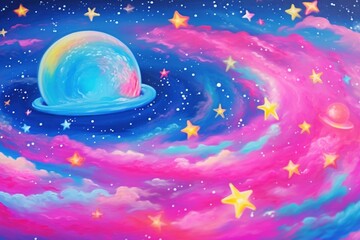 Wall Mural - oil painting of a galaxy backgrounds astronomy universe.