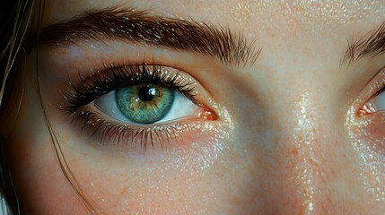 Canvas Print - Close-up Portrait of a Woman's Eye with Sparkly Makeup