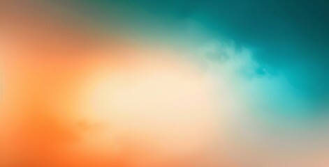 Wall Mural - Abstract Blurred Gradient Background with Orange, Blue and Teal Tones