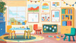 © Creative Valley - Vibrant Classroom Decorated with Educational Charts and Posters
