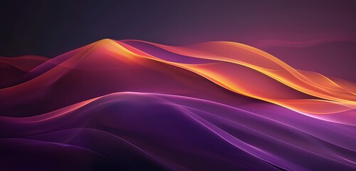 Wall Mural - Abstract Purple and Orange Gradient Waves