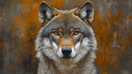 Poster - Wolf Portrait: Close Up of a Wild Canine