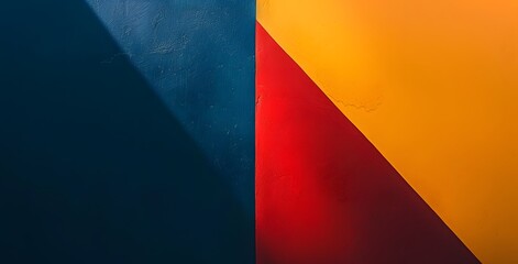 Poster - Abstract Blue, Red, and Yellow Wall Gradient